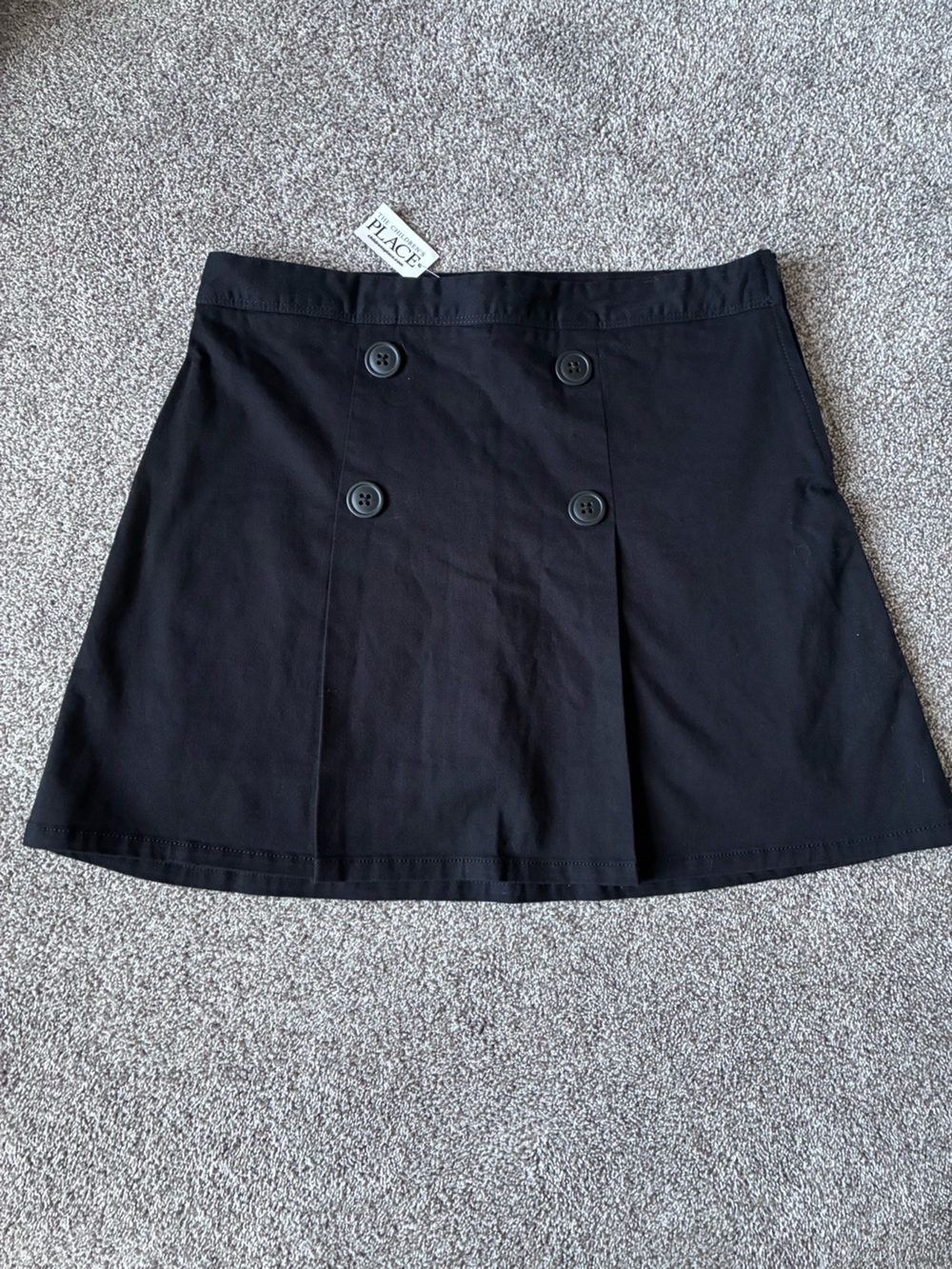 The Children's Place Black Double-Button A-Line Skirt